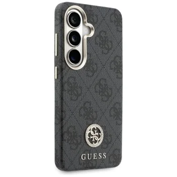 Калъф за Samsung Galaxy S26 - Rhinestone Round Logo MagSafe - Guess - Черен