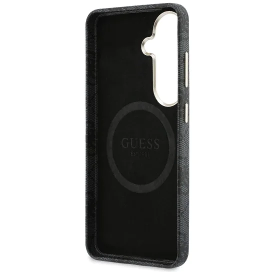 Калъф за Samsung Galaxy S26 - Rhinestone Round Logo MagSafe - Guess - Черен