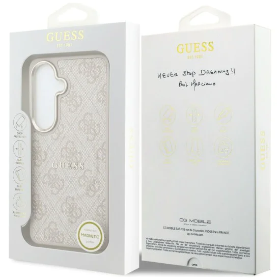 Калъф за Samsung Galaxy S26 Plus - 4G Embossed Ring MagSafe - Guess - Розов
