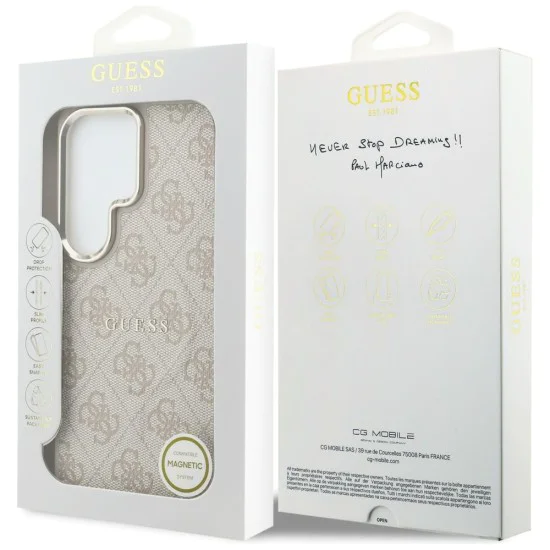 Калъф за Samsung Galaxy S26 Ultra - 4G Embossed Ring MagSafe - Guess - Розов