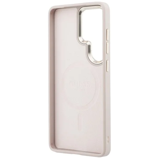 Калъф за Samsung Galaxy S26 Ultra - 4G Embossed Ring MagSafe - Guess - Розов