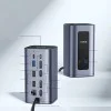 Докинг станция Baseus Nomos NU1 Air (B0114400) - 12 порта, 10Gbps, 100W PD, 4K дисплеи - Сива