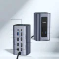 Докинг станция Baseus Nomos NU1 Air (B0114400) - 12 порта, 10Gbps, 100W PD, 4K дисплеи - Сива