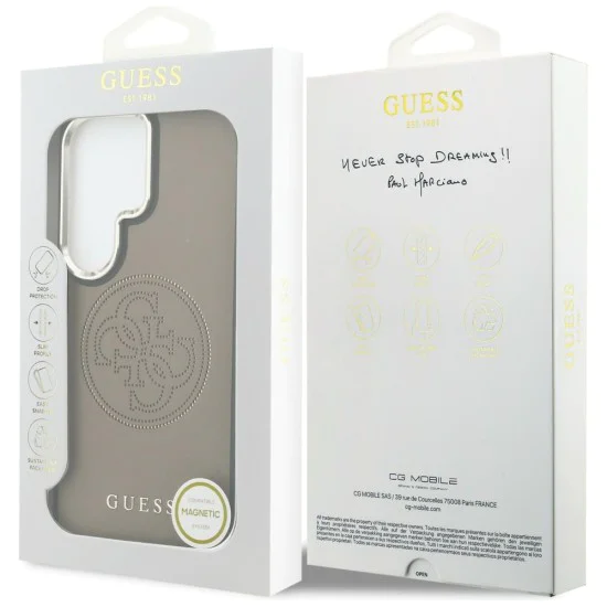Калъф за Samsung Galaxy S26 Ultra - Perforated Logo MagSafe - Guess - Кафяв