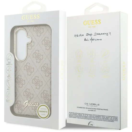 Калъф за Samsung Galaxy S26 - 4G Script MagSafe - Guess - Розов