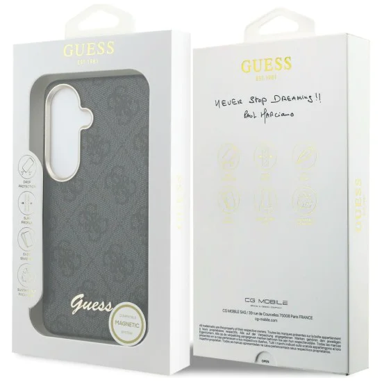Калъф за Samsung Galaxy S26 - 4G Script MagSafe - Guess - Черен