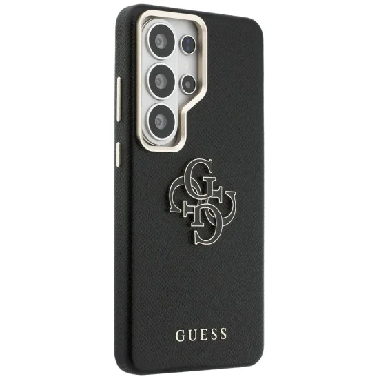 Калъф за Samsung Galaxy S26 Ultra - Grained Big 4G Metal Logo - Guess - Черен