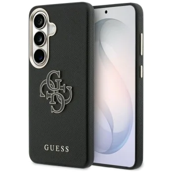 Калъф за Samsung Galaxy S26 - Grained Big 4G Metal Logo - Guess - Черен