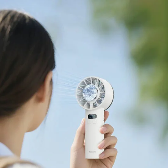 Ръчен вентилатор Yesido YF18 - с LCD Display, 12W Brushless Motor, 5500 RPM, 100x Speed, 12W, 3600mAh, Type-C - Черен