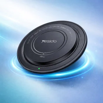 Безжично зарядно Yesido DS39 - Type-C, LED Indicator, 15W - Черно