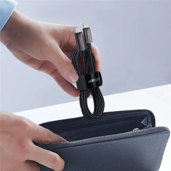 Кабел за данни Acefast (C23-01) - USB-C към Lightning, 30W, 1.2м - Черен