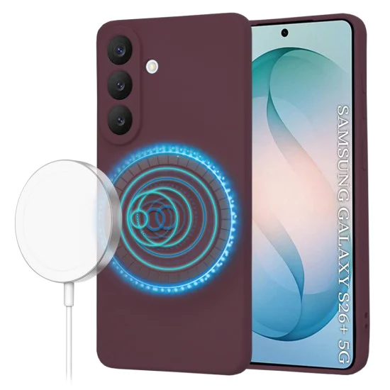 Калъф за Samsung Galaxy S26 Plus - SoftFlex MagSafe - Techsuit - Сливово червен