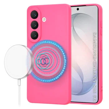Калъф за Samsung Galaxy S26 - SoftFlex MagSafe - Techsuit - Яркорозов