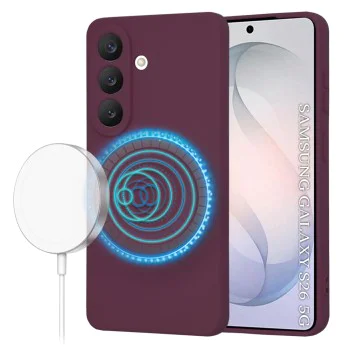 Калъф за Samsung Galaxy S26 - SoftFlex MagSafe - Techsuit - Сливово червен