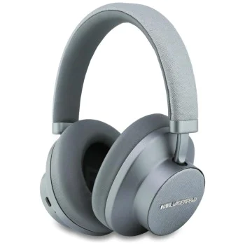 Безжични слушалки Karl Lagerfeld Saffiano Elongated - Over-Ear Headset, ANC, Bluetooth, Type-C - Сиви
