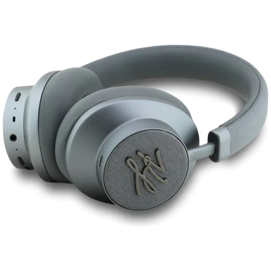 Безжични слушалки Karl Lagerfeld Grained Initials - Over-Ear Headset, ANC, Bluetooth, Type-C - Сиви