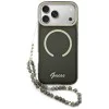 Калъф за iPhone 17 Pro Max - IML Glitter Script Strap MagSafe - Guess - Черен