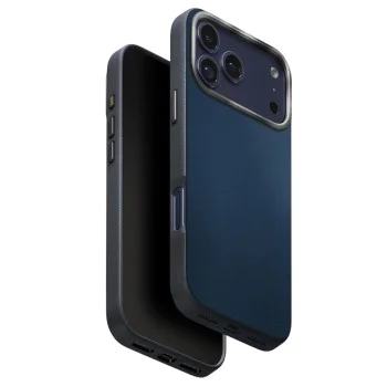 Калъф за iPhone 17 Pro - Lyden Leatherette Case - UNIQ - Син / Черен