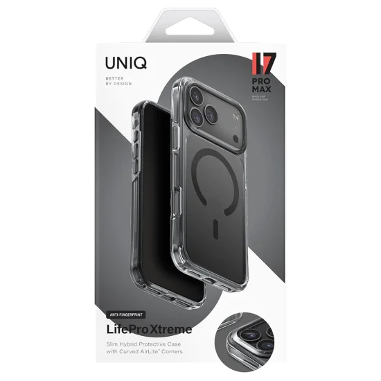 Калъф за iPhone 17 Pro - LifePro Xtreme MagClick - UNIQ - Черен