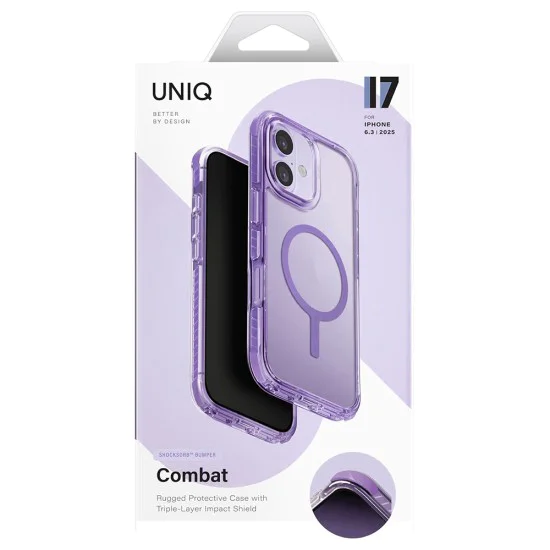 Калъф за iPhone 17 - Combat MagClick - UNIQ - Лилав