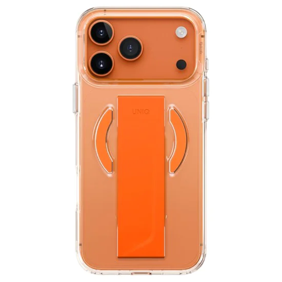Калъф за iPhone 17 Pro - Heldro Air MagClick - UNIQ - Прозрачен / Оранжев