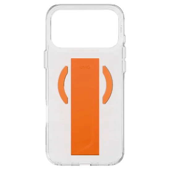 Калъф за iPhone 17 Pro - Heldro Air MagClick - UNIQ - Прозрачен / Оранжев