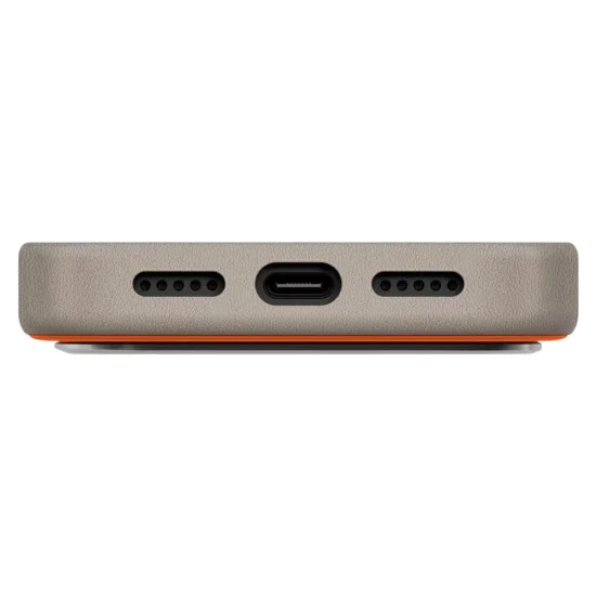 Калъф за iPhone 17 Pro - Lyden Leatherette Case - UNIQ - Оранжев / Бежов