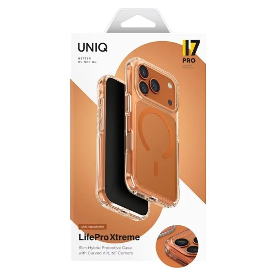 Калъф за iPhone 17 Pro - LifePro Xtreme MagClick - UNIQ - Оранжев