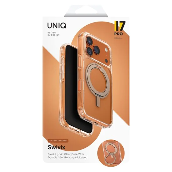 Калъф за iPhone 17 Pro Max - Swivix 360° Kickstand - UNIQ - Златист