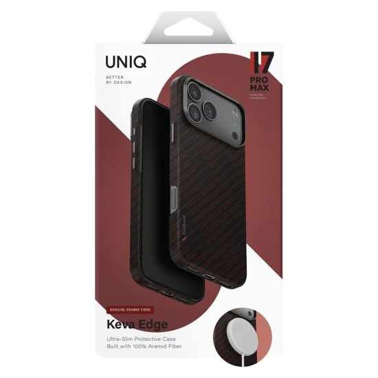 Калъф за iPhone 17 Pro - Keva Aramid - UNIQ - Silent Lava