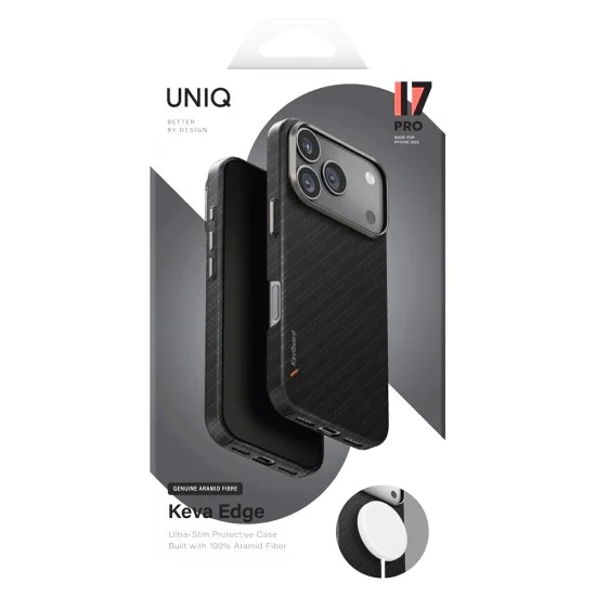 Калъф за iPhone 17 Pro - Keva Aramid - UNIQ - Graphite Trace