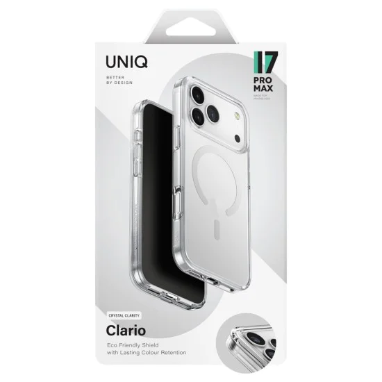 Калъф за iPhone 17 Pro Max - Clario MagClick™ - UNIQ - Прозрачен
