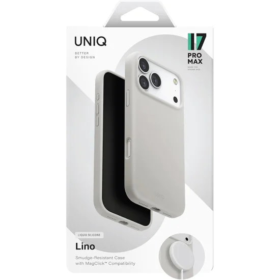 Калъф за iPhone 17 - Lino MagClick™ - UNIQ - Mist Grey