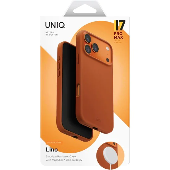 Калъф за iPhone 17 Pro - Lino MagClick™ - UNIQ - Burnt Sienna