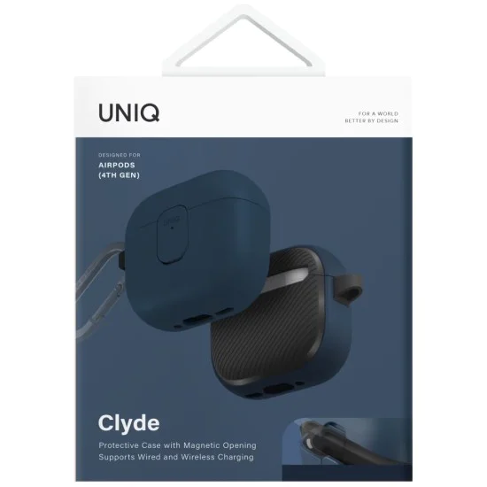 Калъф за AirPods 4 - Clyde Series - UNIQ - Син / Черен