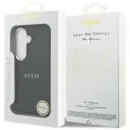 Калъф за Samsung Galaxy S26 - Saffiano Peony Embossed Ring MagSafe - Guess - Черен