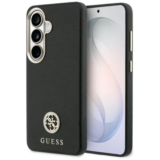 Калъф за Samsung Galaxy S26 Plus - Rhinestone Round Logo MagSafe - Guess - Черен