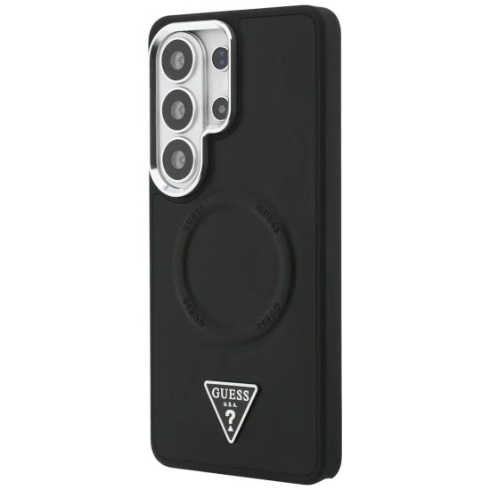 Калъф за Samsung Galaxy S26 Ultra - Embossed Ring Triangle Logo MagSafe - Guess - Черен