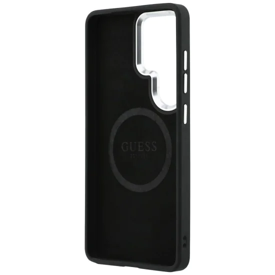 Калъф за Samsung Galaxy S26 Ultra - Embossed Ring Triangle Logo MagSafe - Guess - Черен