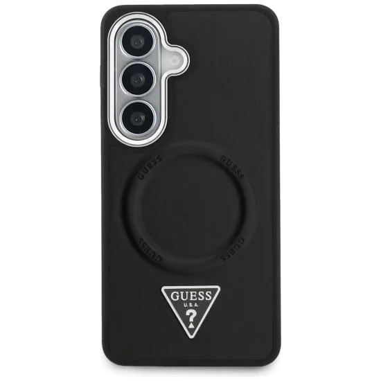 Калъф за Samsung Galaxy S26 - Embossed Ring Triangle Logo MagSafe - Guess - Черен