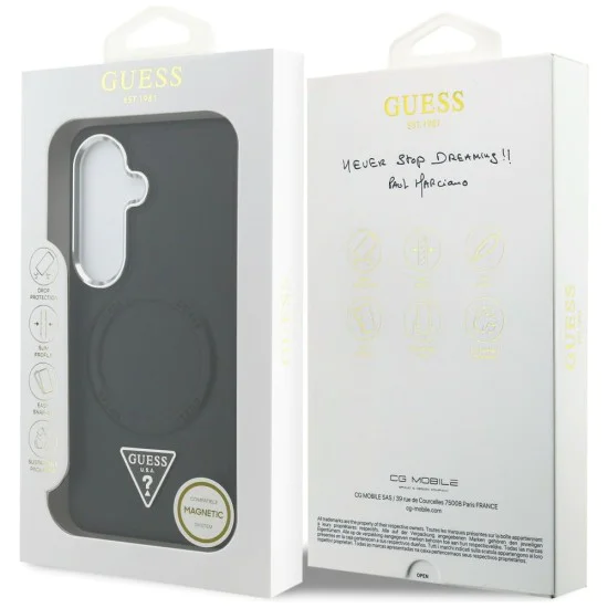Калъф за Samsung Galaxy S26 - Embossed Ring Triangle Logo MagSafe - Guess - Черен