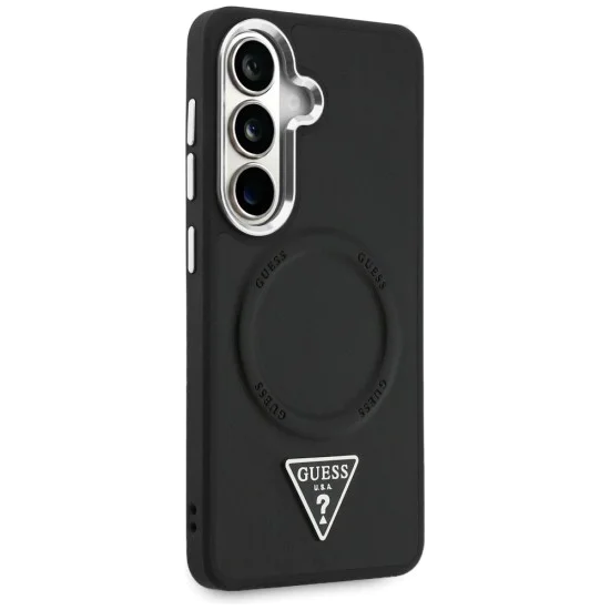 Калъф за Samsung Galaxy S26 - Embossed Ring Triangle Logo MagSafe - Guess - Черен