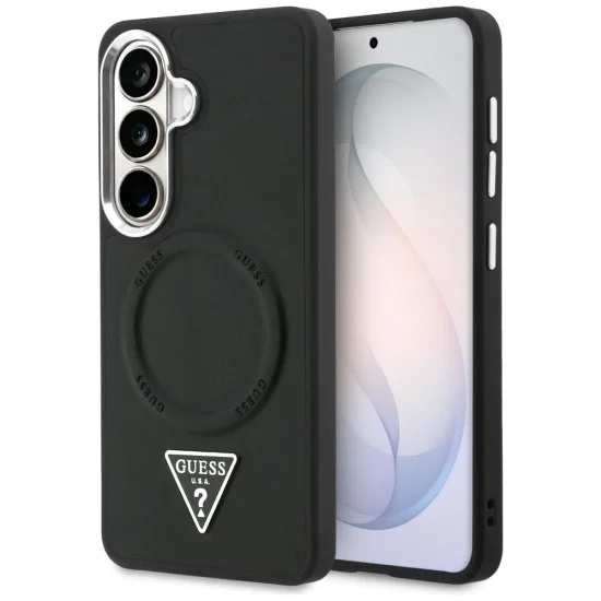 Калъф за Samsung Galaxy S26 - Embossed Ring Triangle Logo MagSafe - Guess - Черен