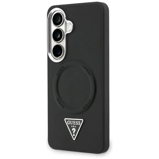 Калъф за Samsung Galaxy S26 - Embossed Ring Triangle Logo MagSafe - Guess - Черен