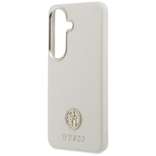 Калъф за Samsung Galaxy S26 - Rhinestone Round Logo MagSafe - Guess - Бежов