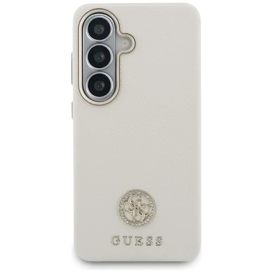 Калъф за Samsung Galaxy S26 - Rhinestone Round Logo MagSafe - Guess - Бежов