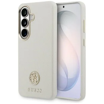 Калъф за Samsung Galaxy S26 - Rhinestone Round Logo MagSafe - Guess - Бежов