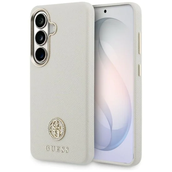 Калъф за Samsung Galaxy S26 - Rhinestone Round Logo MagSafe - Guess - Бежов