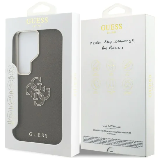 Калъф за Samsung Galaxy S26 Ultra - Grained Big 4G Metal Logo - Guess - Кафяв