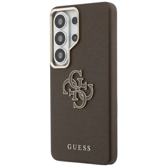 Калъф за Samsung Galaxy S26 Ultra - Grained Big 4G Metal Logo - Guess - Кафяв
